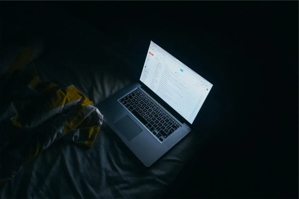Email marketing setup on a laptop