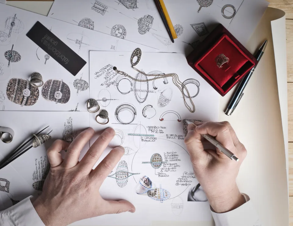 Logo brief template on a desk